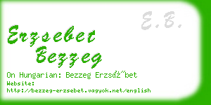 erzsebet bezzeg business card